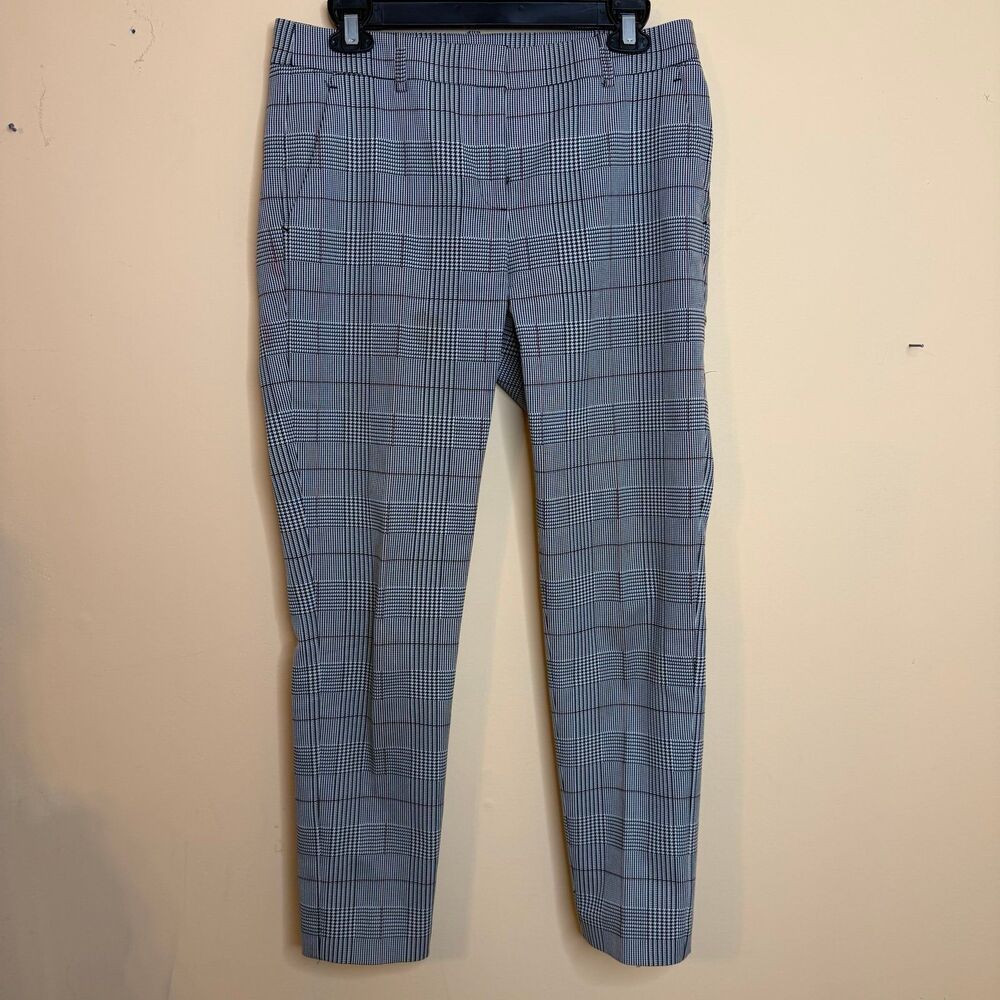 Theory Treeca cl Brant Check Plaid cropped Pants In Black/white size 6
